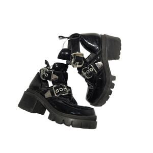 Jeffrey Campbell Mylz Chunky Platform Buckle Bootie Size 10 By Free People